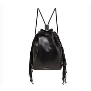 VICTORIA SECRET Backpack Fringe Purse Bag pocketbook vegan leather boho festival